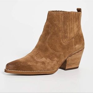 Sam Edelman Winona Suede Pointed Toe Bootie Hazelnut Brown